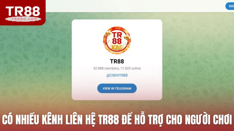Có nhiều kênh liên hệ TR88 để hỗ trợ cho người chơi