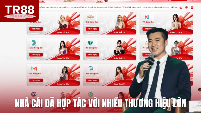 Nhà cái đã hợp tác với nhiều thương hiệu lớn
